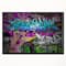 Designart - Graffiti Wall Urban Art - Abstract Street Art Framed Canvas Print